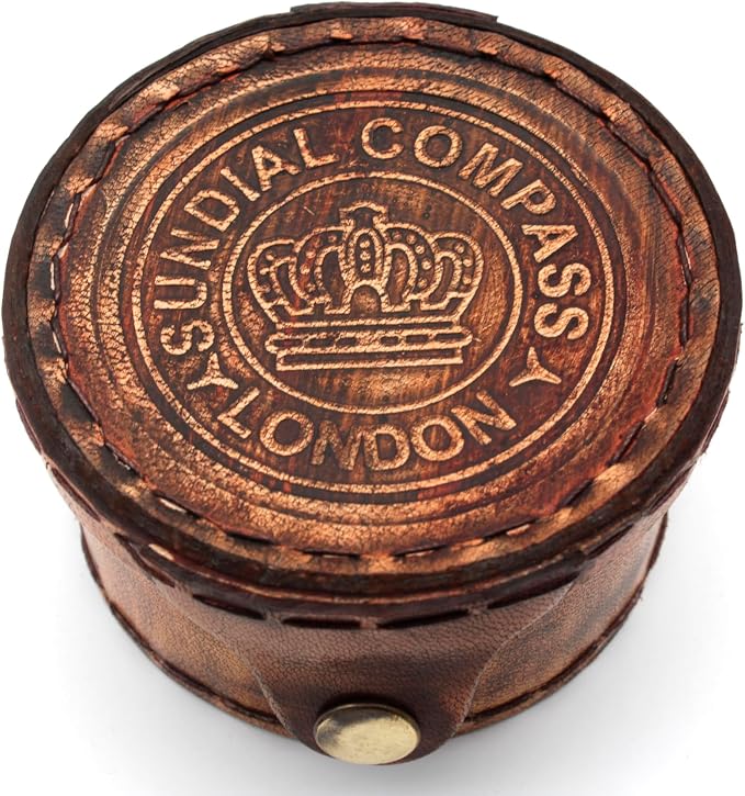 Vintage Brass Sundial Compass - Image 8