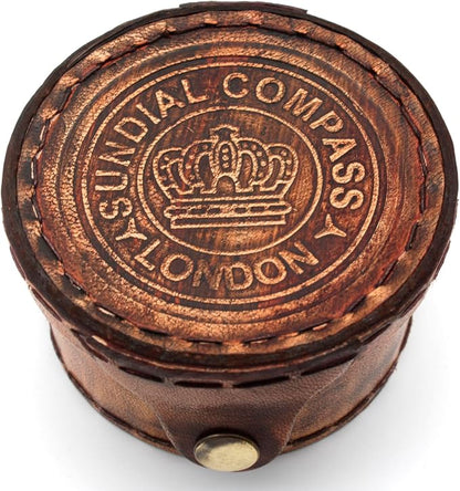 Vintage Brass Sundial Compass - Image 8