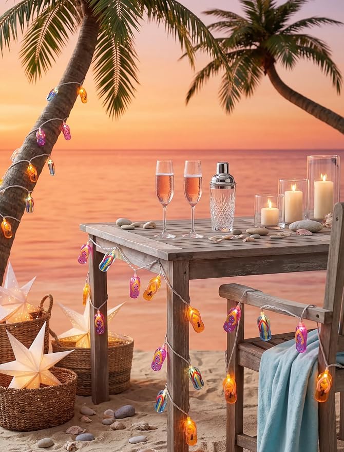 Slipper String Lights, 8.5FT 10 LED Beach Themed Lights - Image 6
