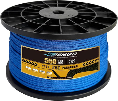 Paracord 550 lb, 7 Strand Paracord Rope 1000ft 4mm, Nylon Parachute Cord by FISHLUND
