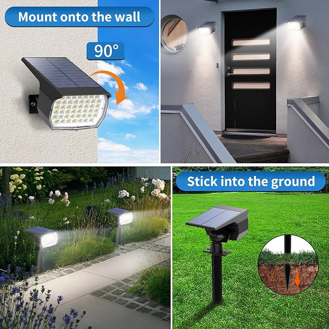 Tadyreal Solar Spot Lights Outdoor 10 Pack, Solar Landscape Spotlights - Image 5