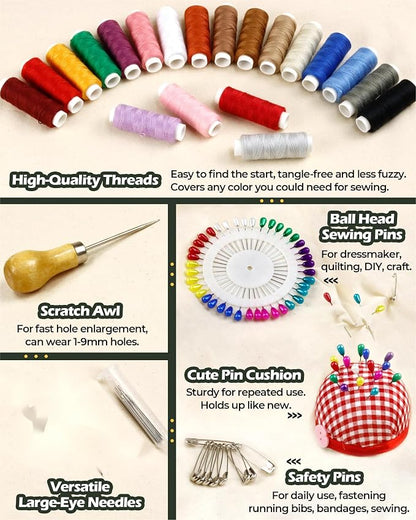 PLANTIONAL Heavy Duty Sewing Kit: 120pcs Needle and Thread Kit 20 Color - Image 3