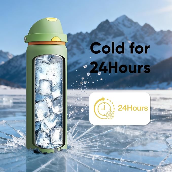 Insulated Water Bottle with Straw - Image 7