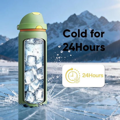Insulated Water Bottle with Straw - Image 7