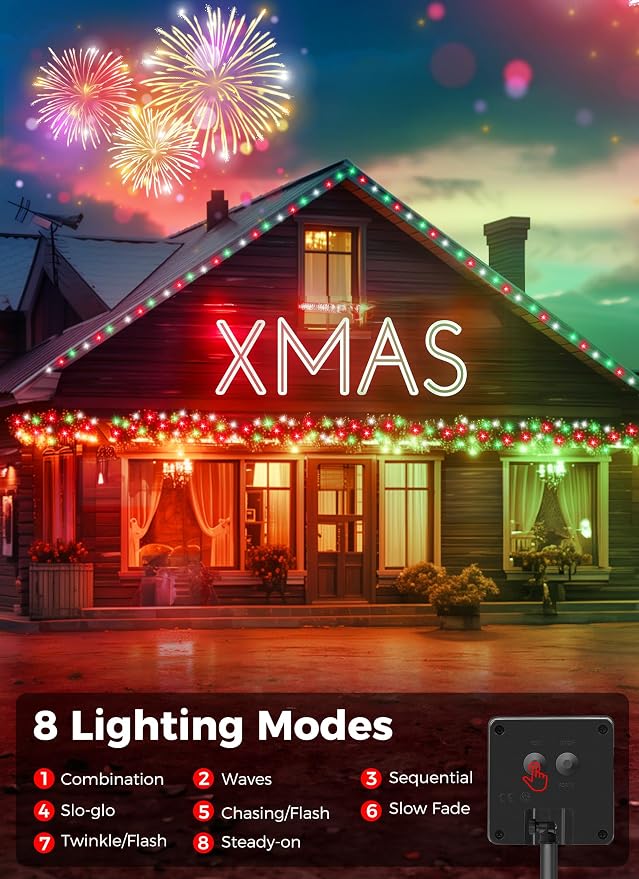 Minetom Solar Christmas Lights Outdoor Waterproof, 2 Pack Total 80FT 200 LED - Image 2