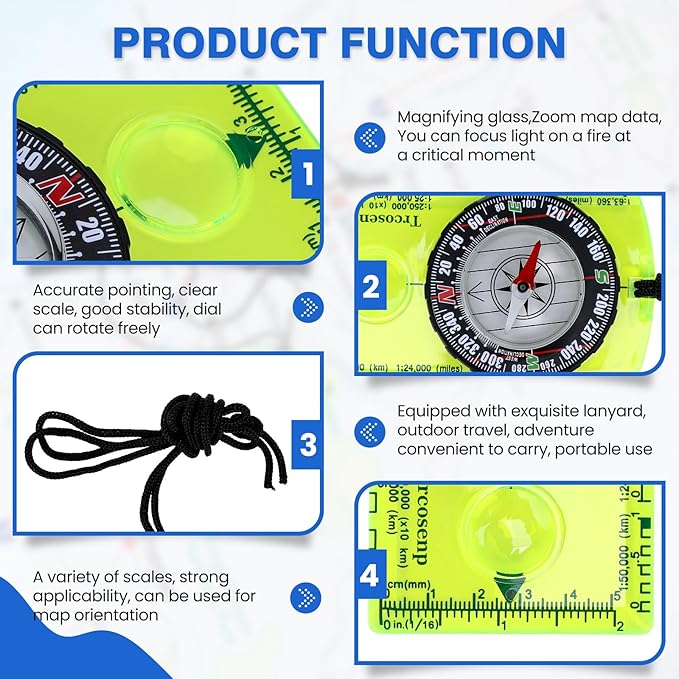 Orienteering Compass, Hiking Survival Compas, Compasses Kids - Image 3