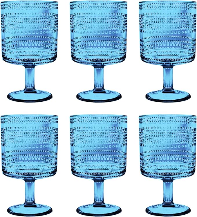 Beaded 14 oz Durable Acrylic Wine Glasses, Shatter-Resistant and by AbodeHomewares-TheDesignDestinationforTabletopDrinkwareKitchenandPet