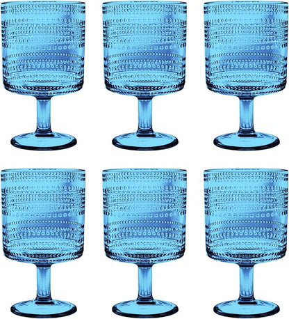 Beaded 14 oz Durable Acrylic Wine Glasses, Shatter-Resistant and by AbodeHomewares-TheDesignDestinationforTabletopDrinkwareKitchenandPet