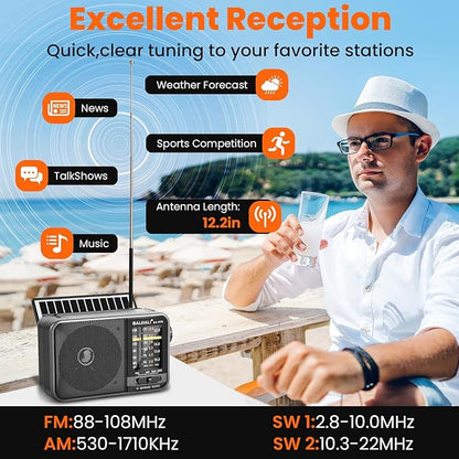 Solar-Powered Portable Radio, AM/FM/SW Radio - Image 7