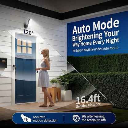 TANBABY 12000mAh Wireless Motion Sensor Outdoor Lights, Rechargeable Battery - Image 3
