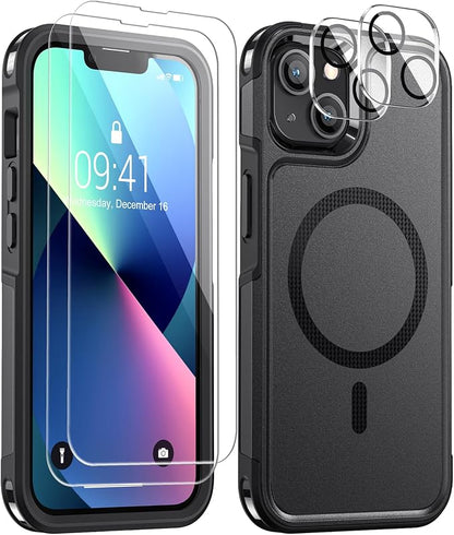 Lanhiem Magnetic for iPhone 13 Case, 2 Pack 10 FT Military Drop Protection by LanhiemHome