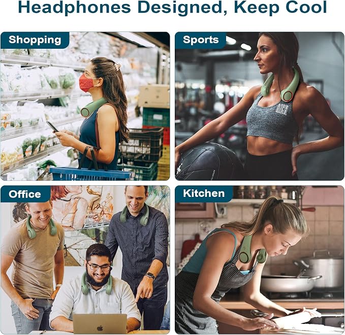 CIVPOWER Neck Fan: Portable Personal Neck Cooling Rechargeable Bladeless Fan - Image 9