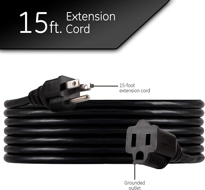 UltraPro Outdoor Extension Cord, 15 Ft, Heavy Duty Extension Cord, Double - Image 2