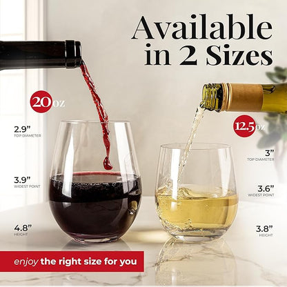 Vivocci Unbreakable Plastic Stemless Outdoor Wine Glasses 20 oz | Tritan Heavy - Image 5