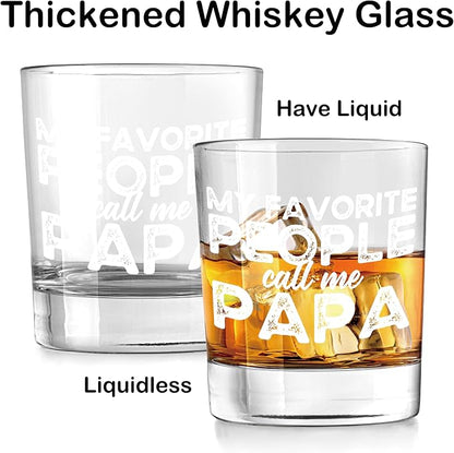 Nogrit My Favorite People Call Me Papa Whiskey Glasses 10 oz, Papa Dad Gifts - Image 5