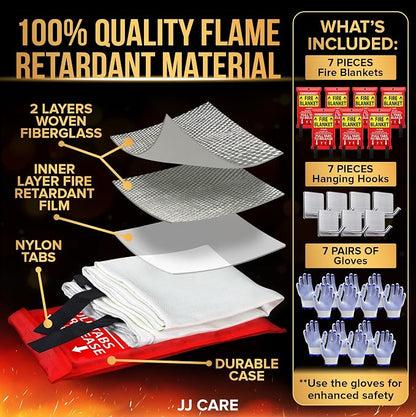 JJ CARE Fire Blanket – 7 Packs - Image 2