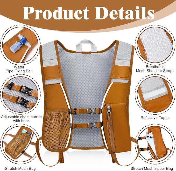 Hydration Backpack with 2L Water Bladder Bag, Lightweight and Breathable - Image 3