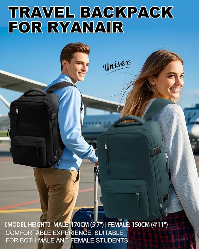 WONHOX Large Travel Backpack Carry on Flight Approved Laptop Work Business - Image 9