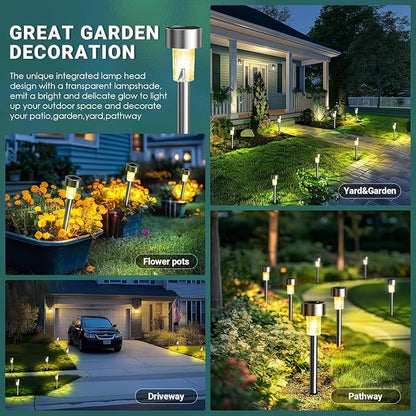 GIGALUMI Solar Lights Outdoor Waterproof, 20 Pack Warm White, Garden Decor - Image 2