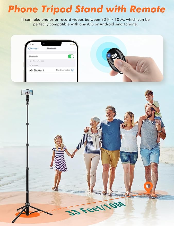 Nineigh 71" Tripod for iPhone, Phone Tripod Selfie Stick - Image 3