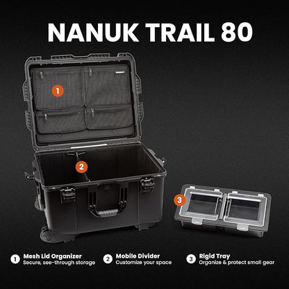 NANUK Trail 80 – 79L Waterproof Storage Box – Wheeled & Modular Cargo Case - Image 2