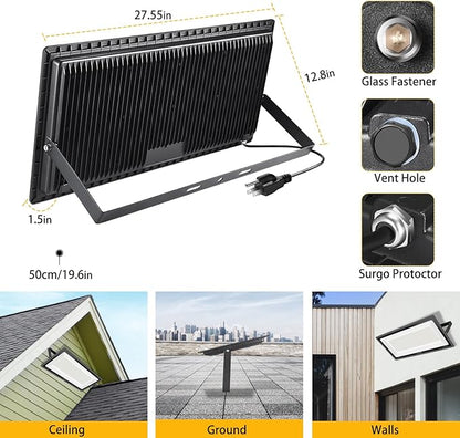 YANYCN 2 Pack 800W LED Flood Light Outdoor, 3750W Equivalent Super Bright - Image 6