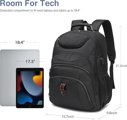Extra Large Laptop Backpack for Men, 37L Gaming Laptop Backpack, 18.4Inch - Image 2