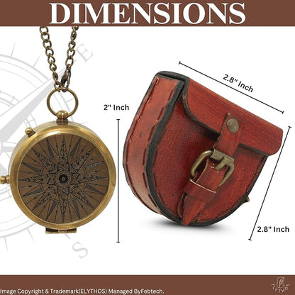 Handmade Brass Antique Compass - Image 6