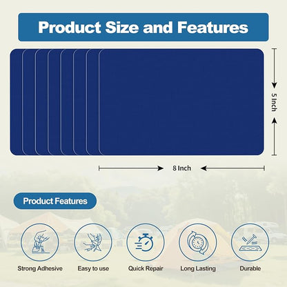 KING MOUNTAIN Self Adhesive Nylon Fabric Repair Patch, 5×8 Inches 8 Pcs - Image 2