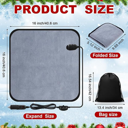 Tuanse 16 x 16 Inches Car Electric Blanket 12 Volt Heated Car Blanket - Image 2