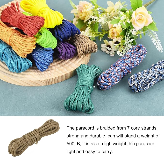550 Paracord Rope 10ft, 4mm Thin Paracord Nylon Cord 7-Strand Core - Image 3