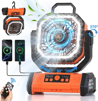 Honesorn Portable Rechargeable Fan 20000mAh, Camping Fan - Image 2