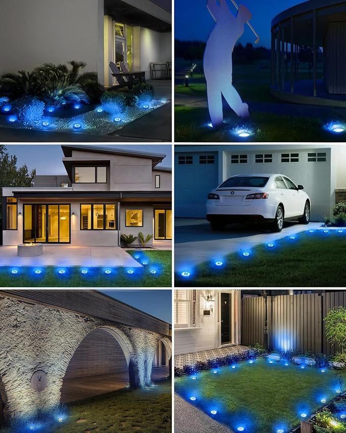 btfarm 4 Pack Solar Lights Outdoor, 8 LED Solar Ground Lights IP65 Waterproof - Image 7