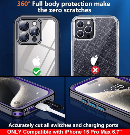 SPIDERCASE Only Designed for iPhone 15 Pro Max Case Waterproof, Built-in Lens & - Image 6