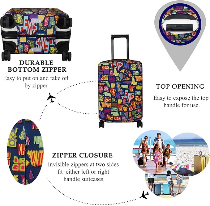 Explore Land Travel Luggage Cover Suitcase Protector Fits 18-22 Inch Case - Image 3