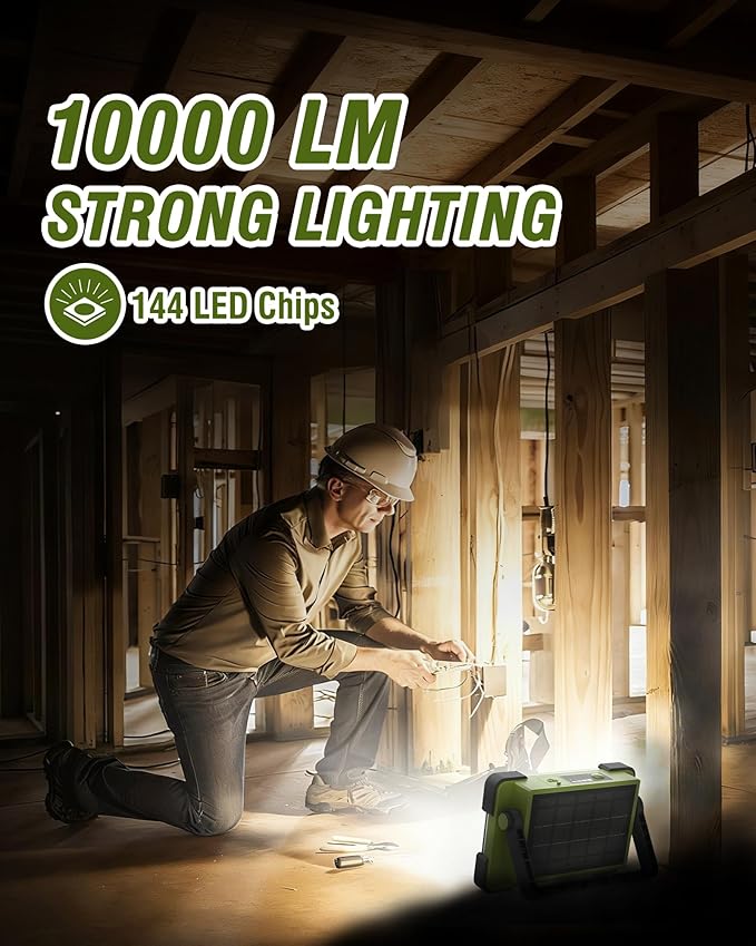 120W Solar Rechargeable Work Light, Portable Flood Light - Image 3
