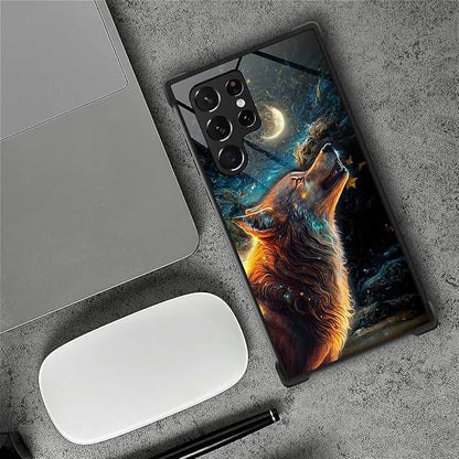 for Samsung Galaxy S22 Ultra Case, Star Cave Hungry Wolf Pattern Graphic Design - Image 6