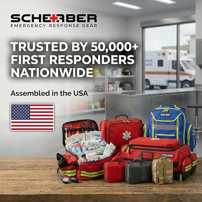 Scherber First Responder Fully-Stocked Professional Essentials EMT/EMS Trauma - Image 9