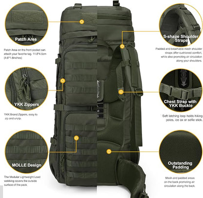 Mardingtop 75L Molle Hiking Internal Frame Backpacks - Image 3