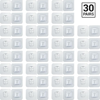 IFAMIO 30 Pack Double Sided Adhesive Wall Hooks Self-Adhesive Nail Free No - Image 2
