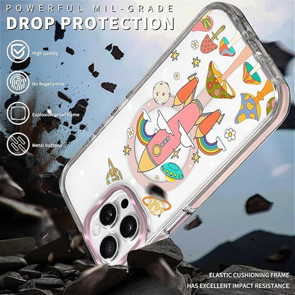 Case for iPhone 13 Pro Max, Spaceship Mushroom Phone Case Design，for Women - Image 5