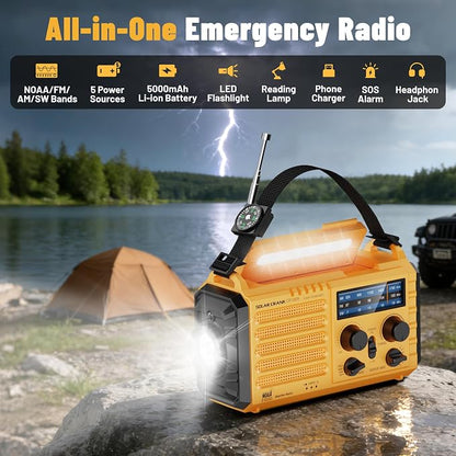 NOAA Weather Radio AM/FM/Shortwave, 5 Way Powered Emergency Radio - Image 2