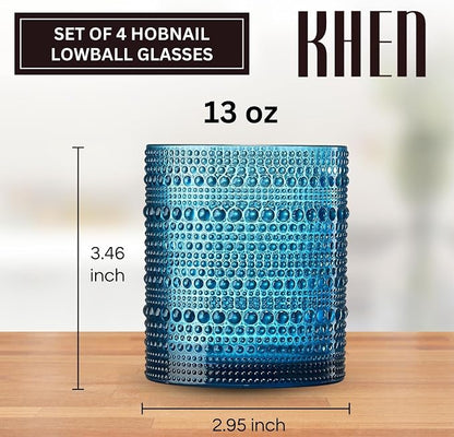Khen Plastic Hobnail Drinking Glasses Set of 6 Neutral Tones Cups 10oz - Image 4