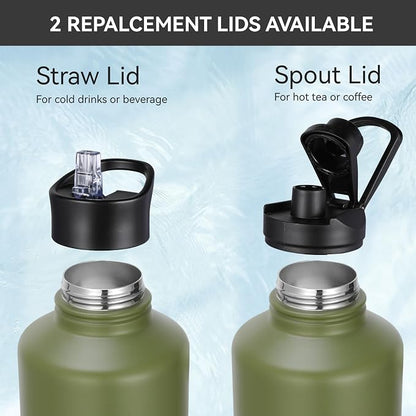 HASLE OUTFITTERS Half Gallon Insulated Water Bottles 64 oz, Stainless Steel - Image 4