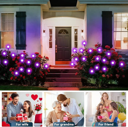 Slyuexu Solar Garden Lights Outdoor Waterproof, 2 Pack 16 LED Swaying Firefly - Image 7
