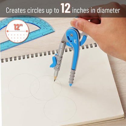 Mr. Pen- Geometry Compass and Protractor Set, 6 Inch Compass, 6 Inch Protractor - Image 3