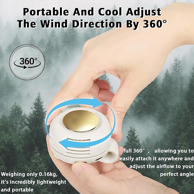 Portable Clip-On Fan, Mini USB Rechargeable 360° Rotatable Fan, 3-Speed Silent - Image 4