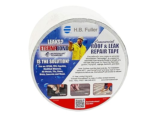 EternaBond RoofSeal White 4" x25' MicroSealant UV Stable RV Roof Seal Repair - Image 2