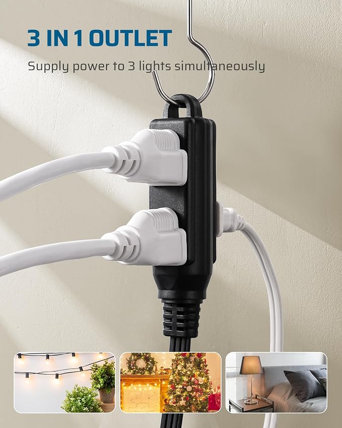 DEWENWILS Flat Plug Extension Cord, 1 FT 16/3 Awg Grounded Power Cable - Image 3