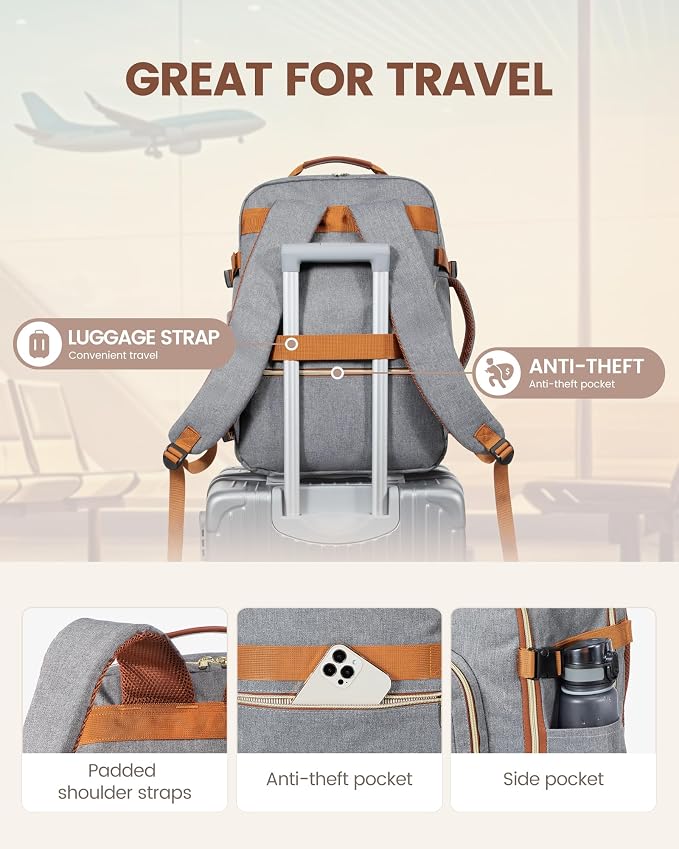 LOVEVOOK Travel Backpack for Women & Men 40L, Airline Approved Carry On - Image 6